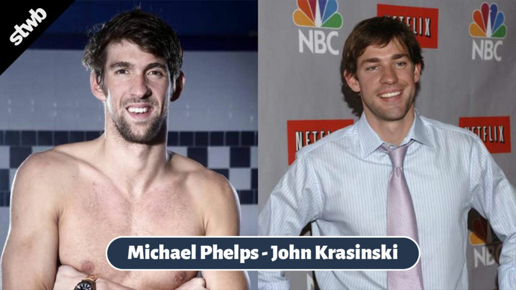 Michael Phelps and John Krasinski 
