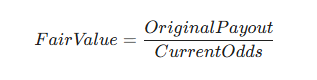 Cash Out στο στοίχημα: Ο απόλυτος τεχνικός οδηγός | Πώς να μην «χαρίζετε» Yield στους Bookmakers 1 $$Fair Value = \frac{Original Payout}{Current Odds}$$